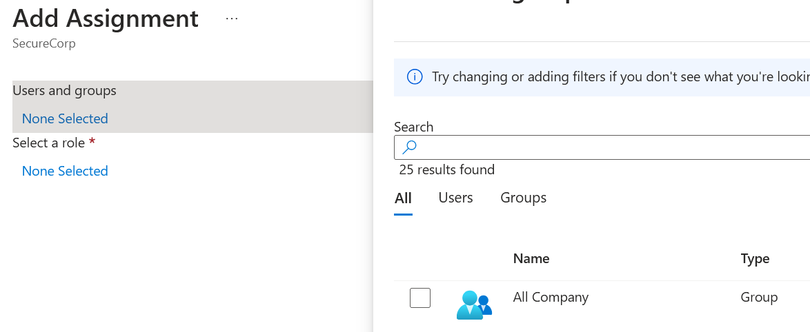 Azure InSpark Cloud Management Portal Add Assignment