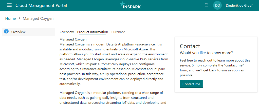 Managed Oxygen Product info