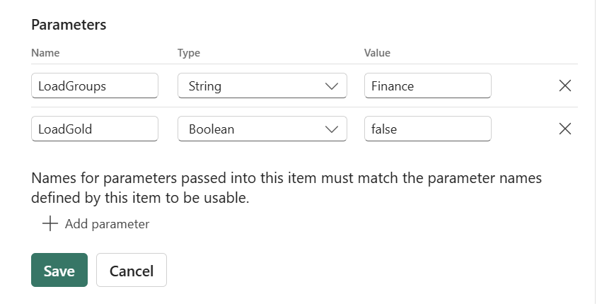 Loadgroup schedule parameters