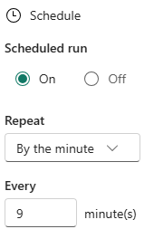 Loadgroup schedule example