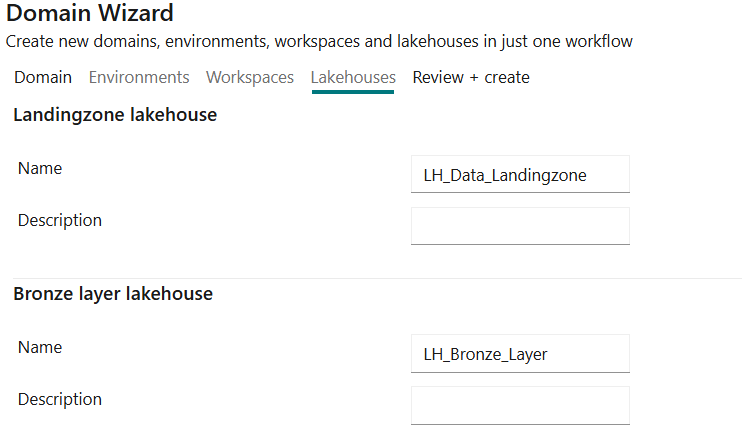 "Add Domain Lakehouse Screenshot"